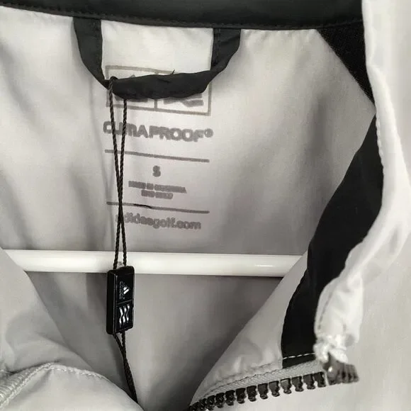 Men's Adidas‎ 1/4 Zip Climaproof Golf Jacket Windbreaker Tan - Flaw - Picture 5 of 13